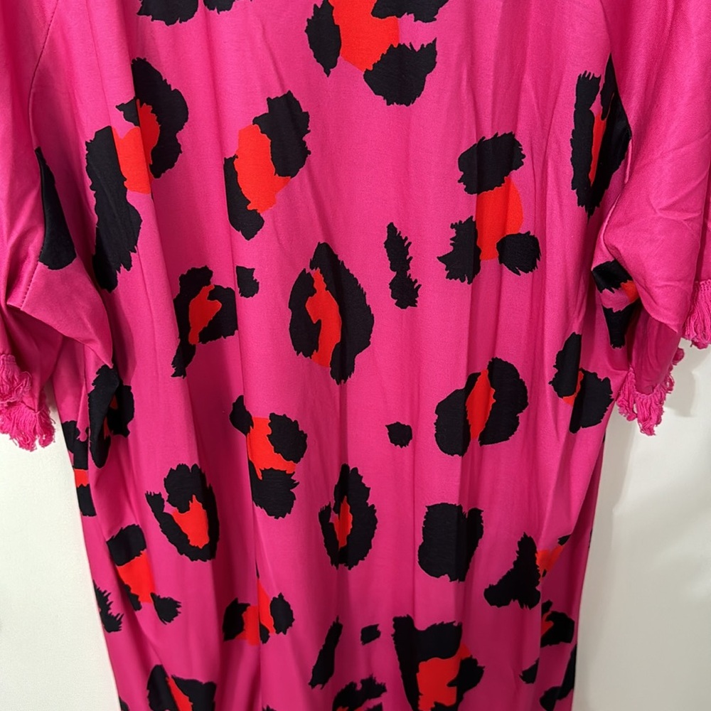 NWT Southern Stitch pink cheetah top with fringe - Picture 10 of 11